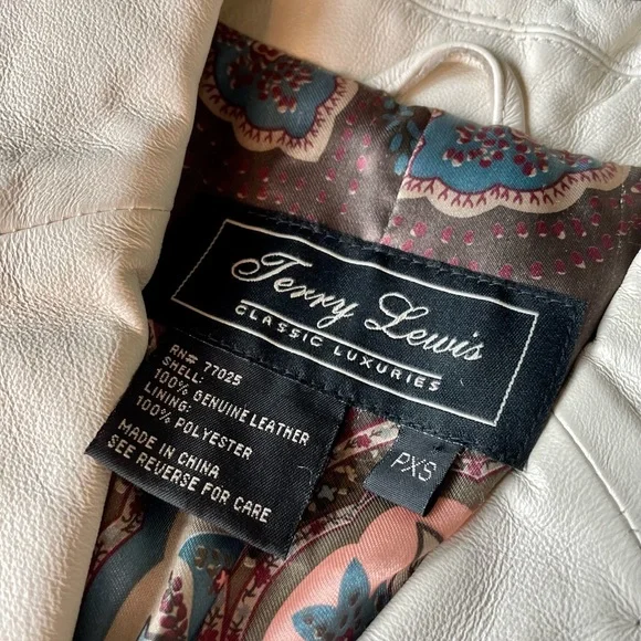 Terry Lewis Classic Luxuries Vintage White Leather Jacket XS - Picture 3 of 11